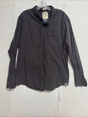 Alexander Julian Black Long-Sleeve Button-Down Shirt with Subtle Dot Pattern